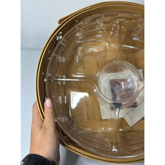 VTG 2001 Longaberger Catch All Basket w/ 5-Section Divider Protector Insert - Picture 4 of 9